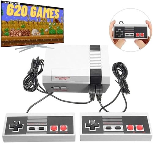 Novedad Consola DE Juegos 620 Juegos Retro EN 1, Videojuegos Arcade, Mini Consola clásica 620 Juegos instalados de 8 bits con 2 mandos 2 Jugadores , Conexión AV para TV Actuales