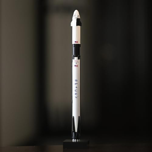 NOVSKI SpaceX Modelo Rocket Falcon 9 Crew Dragon Modelo de nave espacial, juguete de escritorio, decoración de oficina