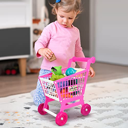 NUOBESTY Carrito De Compras De Simulación Mini Carrito De Compras para Niños Juguete De Supermercado para Niños Carro De Supermercado De Plástico Tienda De Juegos Bebé Abdominales Pretender