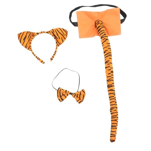 OATIPHO 1 Juego De Lazos Para El Pelo Diadema Decorativa Cintas Para El Pelo Colas Pajarita Collar De Rendimiento Orejas De Tigre Aros Para El Pelo Disfraz De Tigre Cola De