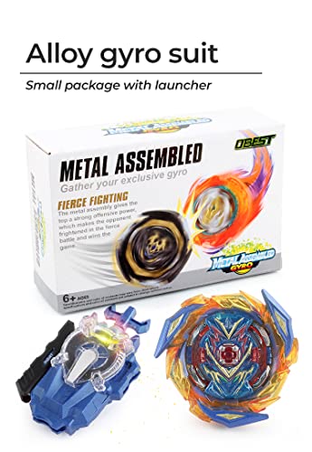 OBEST Bley Peonzas de Batalla con Lanzador Niños Juguetes, B-163 Gyro Spinners de Metal Fusion Burst Turbo y Launcher Blade Set, Niños Navidad Cumpleaños Regalo de Año Nuevo