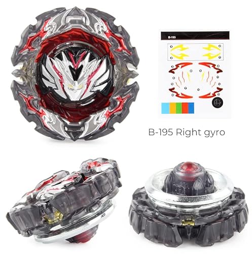 OBEST Peonzas de Batalla con Lanzador, B-193, B-195, 2Pcs Metal de Burst Turbo Gyro Spinners y 2 Launcher y 1 Manija Conjunto, Regalos Juguetes para Niños