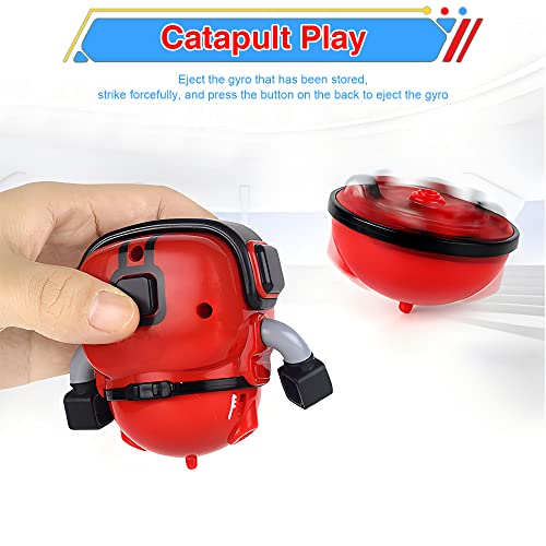 OBEST Peonzas de Coches Robot con Lanzador Niños Juguetes, 2Pcs Gyro Spinners de Robótico Juegos de Interior y Exterior para Niños Regalo de Cumpleaños