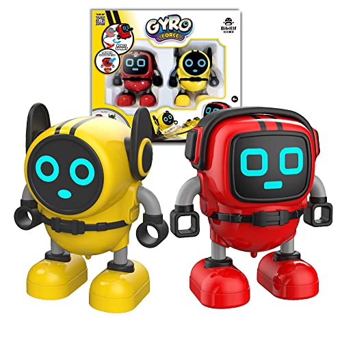 OBEST Peonzas de Coches Robot con Lanzador Niños Juguetes, 2Pcs Gyro Spinners de Robótico Juegos de Interior y Exterior para Niños Regalo de Cumpleaños