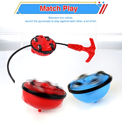 OBEST Peonzas de Coches Robot con Lanzador Niños Juguetes, 2Pcs Gyro Spinners de Robótico Juegos de Interior y Exterior para Niños Regalo de Cumpleaños