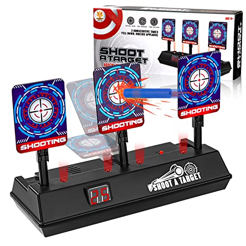 Objetivo Digital Electrónico, Diana con Restablecimiento Automático, Efectos Inteligentes de Sonido y Luz, Juguete Tiro Al Blanco para Nerf N-Strike Elite/Mega/Rival Series para 6-12 Años Niños