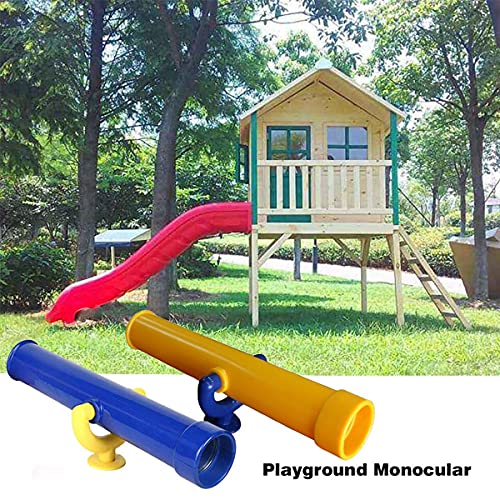 Ocnvlia Parque Infantil Telescopio Monocular Juguete de Plástico Juego al Aire Libre para Niños Columpio de Madera Accesorio, Azul