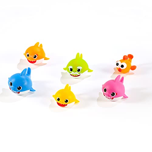 ODS 48821 Baby Shark Juego de 6 Tiburones Suaves para baño, Multicolor