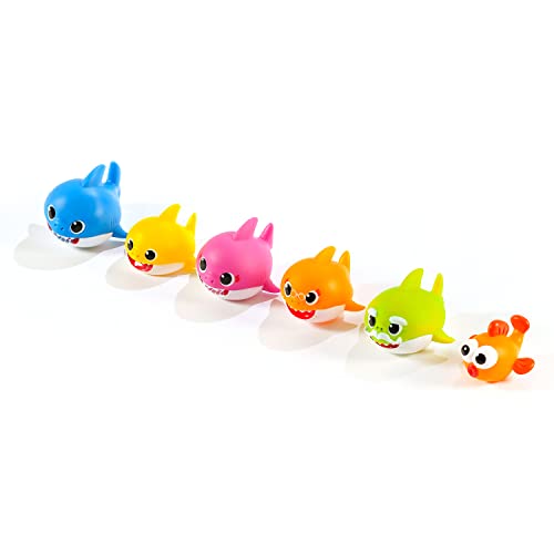 ODS 48821 Baby Shark Juego de 6 Tiburones Suaves para baño, Multicolor