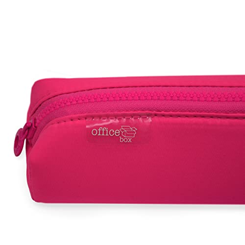 office box Porta Todo Cuadrado Neoprene by Colorline - Cremallera Ancha y Gran Capacidad. (Fucsia)