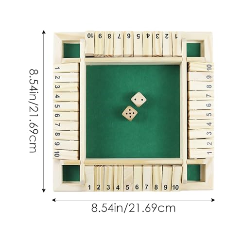 Ohicki Juego Shut The Box, juegos de dados de madera | Juegos de mesa, 2-4 jugadores, mejora las habilidades matemáticas y de toma de decisiones para aprender más, proporcionando entretenimiento