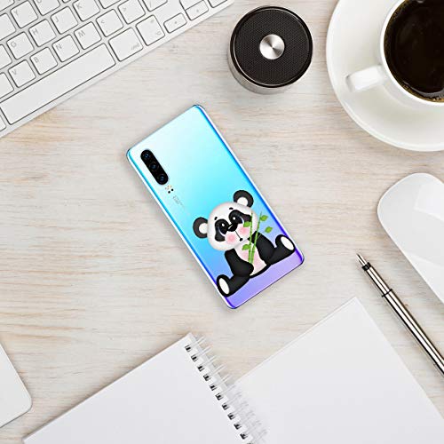 Oihxse Cristal Compatible con Huawei P Smart Z Funda Ultra-Delgado Silicona TPU Suave Protector Estuche Creativa Patrón Panda Protector Anti-Choque Carcasa Cover(Panda A1)