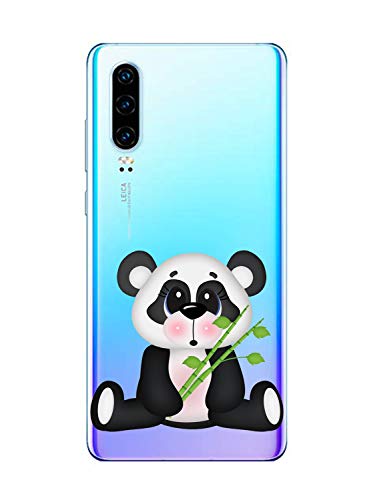 Oihxse Cristal Compatible con Huawei P Smart Z Funda Ultra-Delgado Silicona TPU Suave Protector Estuche Creativa Patrón Panda Protector Anti-Choque Carcasa Cover(Panda A1)