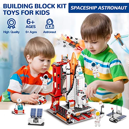 OKKIDY Transbordador Espacial, 855 Piezas Nave Espacial Juego de Construcción 11 en 1 Ciudad Cohete Espacial Juguete, Stem Astronauta Juego de rol para Niños de 6 8 9 10 11 12+ Niños Niñas