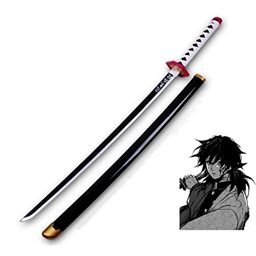 OMOONS 29.5/41 Pulgadas Slayer Blade Cos Bamboo Sword Kamado Tanjirou Modelo de Arma de Apoyo, para Ninja Soldier Warrior Costume Battle Play Halloween Cosplay Arma Decorativa Ju