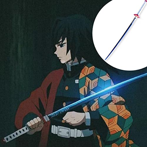 OMOONS 29.5/41 Pulgadas Slayer Blade Cos Bamboo Sword Kamado Tanjirou Modelo de Arma de Apoyo, para Ninja Soldier Warrior Costume Battle Play Halloween Cosplay Arma Decorativa Ju