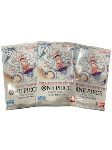 One Piece – Awakening of The New Era – Booster Pack OP05 – Inglés – Embalaje original + Heartforcards® protección de envío (3 paquetes de refuerzos)