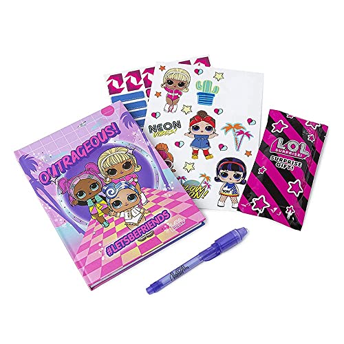 OnlineStreet Juego de diario secreto para niñas – diario Lol, diario de lentejuelas, juego de diario y diario con accesorios para niñas, para arte y manualidades