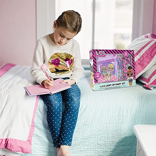 OnlineStreet Juego de diario secreto para niñas – diario Lol, diario de lentejuelas, juego de diario y diario con accesorios para niñas, para arte y manualidades