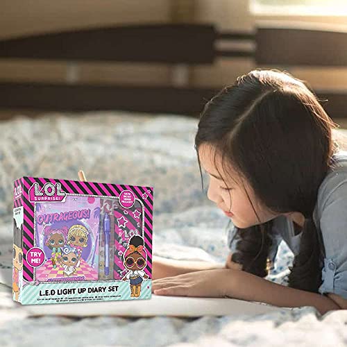 OnlineStreet Juego de diario secreto para niñas – diario Lol, diario de lentejuelas, juego de diario y diario con accesorios para niñas, para arte y manualidades