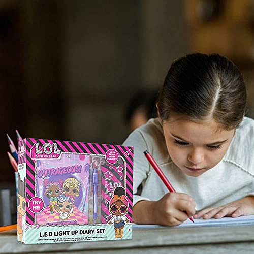 OnlineStreet Juego de diario secreto para niñas – diario Lol, diario de lentejuelas, juego de diario y diario con accesorios para niñas, para arte y manualidades