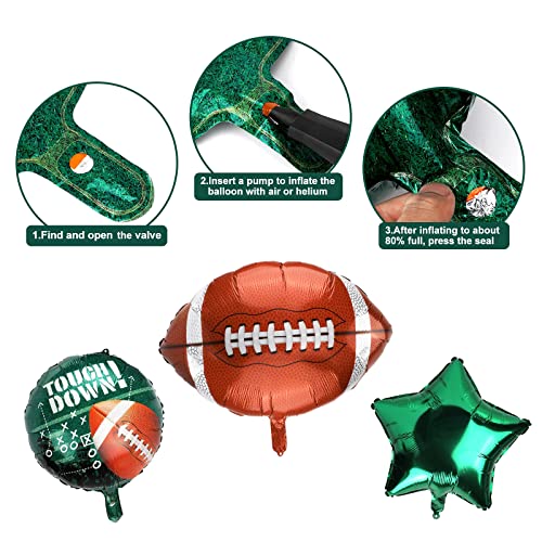 OOTSR 6 Balón de Fútbol Americano Grande, American Football decoración para Fiesta Competencia Juego Picnic, Globos de Papel de Rugby y Estrellas con Pegamento y Cinta, Verde, 26″*20″