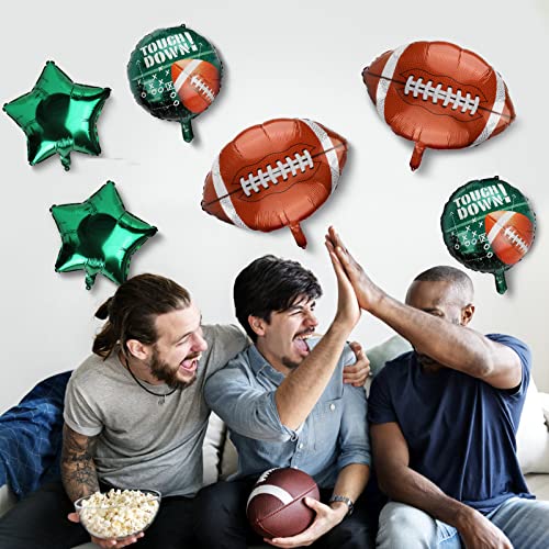 OOTSR 6 Balón de Fútbol Americano Grande, American Football decoración para Fiesta Competencia Juego Picnic, Globos de Papel de Rugby y Estrellas con Pegamento y Cinta, Verde, 26″*20″