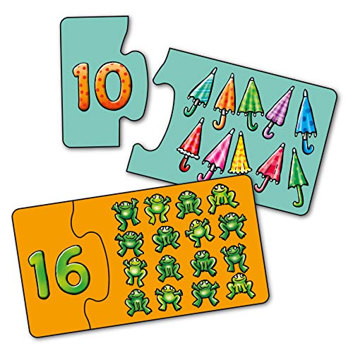 Orchard Toys Match and Count Jigsaws, Learn to Count from 1-20, Match Number and Picture, 20 in a Box, Educational, Number Skills for Kids Age 3+