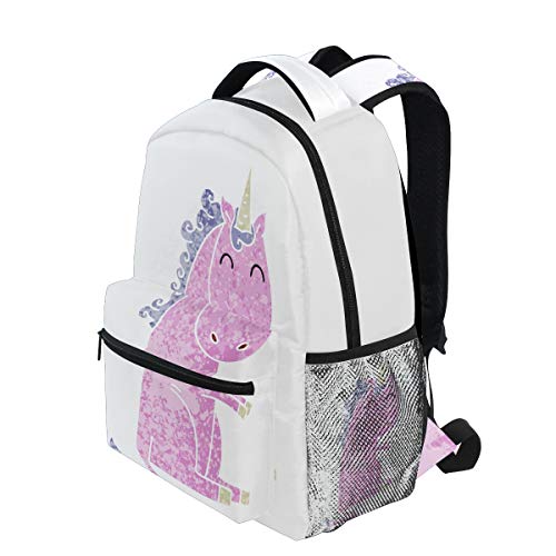 Orediy Mochila Escolar Retro de Dibujos Animados, Unicornio, Mochila Informal, básica, Bolsa de Libros para Estudiantes, para niños, niñas y niños