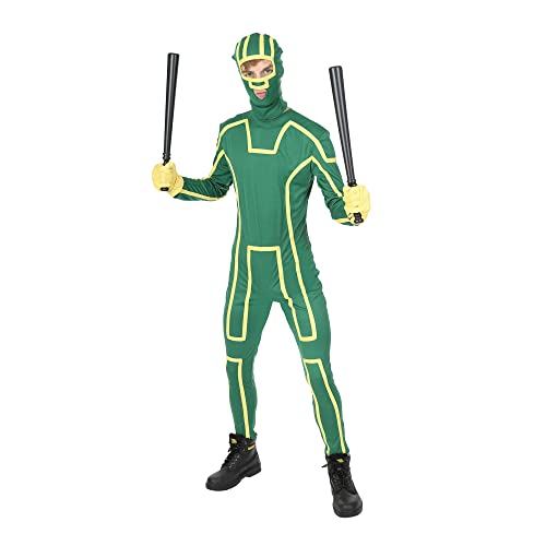 ORION COSTUMES Hombre Verde Ninja Kick Ass superhéroe Disfras a la moda