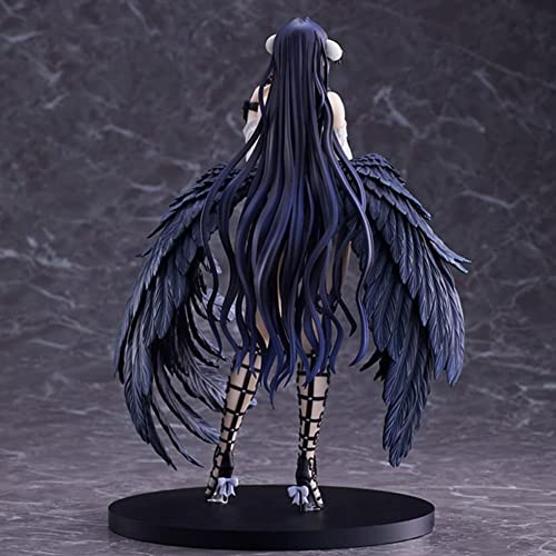 Overlord Albedo Figura de Acción Vestido de Novia con Diseño de Bola de Flores Blanco puro Diablo Anime Figurilla Modelo PVC Estatua Juguete Overlord Anime Fans Modelo Adornos Coleccionable-21,5 cm