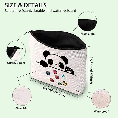 Panda Throwing Dice Makeup Bag DND Dungeon Master Zipper Bag Gamer Dice Zipper Pouch DM Games Makeup Bag TRPG Gift, ス・, Panda D&D España