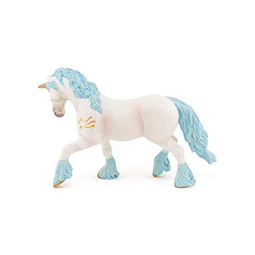 Papo - Unicornio mágico, Figura con diseño Mundo de Hadas, Color Azul (2038824)