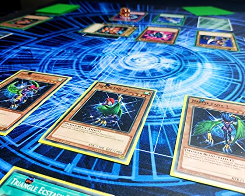 Paramint Eye of Horus, Black - Alfombra de Juego Yugioh - Compatible con Yu-Gi-Oh, TCG - Dos-Jugadores Master Rule Duel Field Zones, Tapete de Juego de Cartas Grande para 2-Jugadores