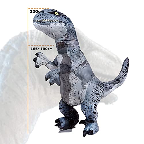 PARAYOYO Disfraz Hinchable de Dinosaurio Velociraptor, para Adulto, Halloween