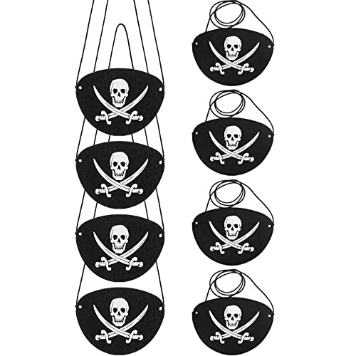 Parches De Ojo Pirata, Parches Piratas, 8 Piezas Ojo Pirata, Parche De Ojo De Pirata, Parche De Ojo De Pirata Negro, Parche De Ojo De Pirata De Fieltro Negro, Mask Pirate, Parche Pirata Niño, Adulto