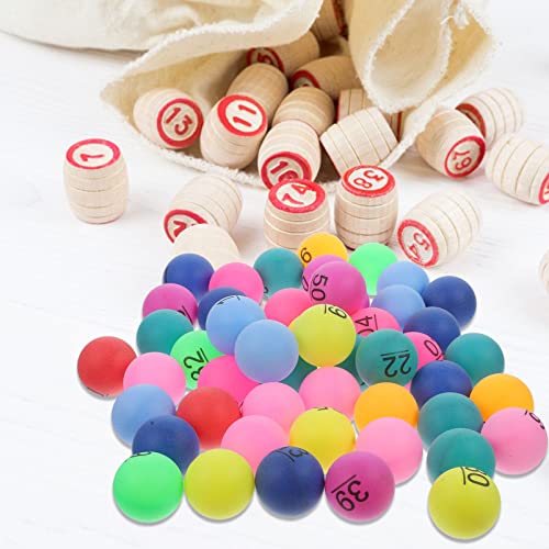 PartyKindom Número 50 Uds. De Bolas De Bingo Bolas De Rifa Bolas De Pong Bolas De Bingo Multicolores Bolas De Lotería para Juegos De Bar Noche Juegos De Grupos Grandes Favores De Fiesta