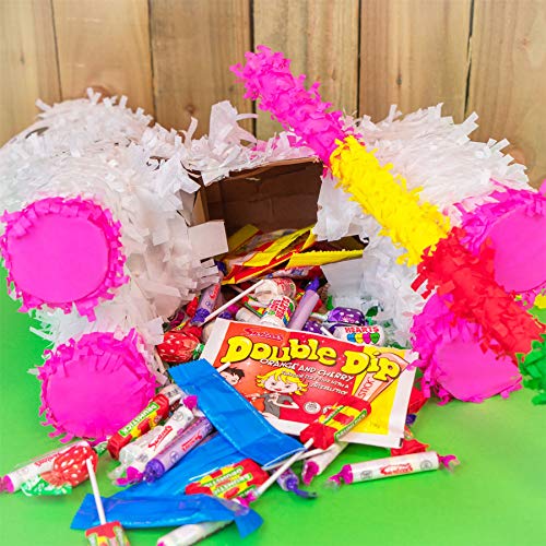 Patata de fax Unicornio Piñata Conjunto con el palillo y los Ojos vendados - 43 x 13 x 55cm - Blanco