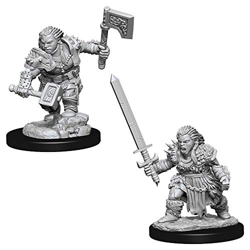 Pathfinder Battles Deep Cuts Miniatures Bundle: Mujer Enano Summoner W7 + Enano femenino bárbaro W8