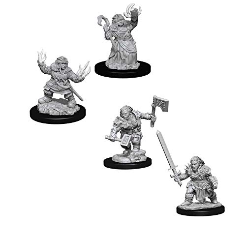 Pathfinder Battles Deep Cuts Miniatures Bundle: Mujer Enano Summoner W7 + Enano femenino bárbaro W8