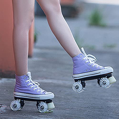 Patines de ruedas QUAD Patines de ruedas de tamaño ajustable para adultos, niños, principiantes, novatos, hombres, mujeres, unisex, 4 ruedas, paseo marítimo, interior y exterior, juego con protección