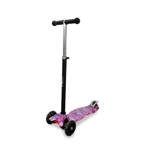 Patinete de 3 Ruedas ATAA Flash - Rosa - Patinete para niños de 3 Ruedas, Patinete Infantil con Luces, Patinete de 3 Ruedas con Manillar Ajustable, Giro por Gravedad, de 2 a 9 años