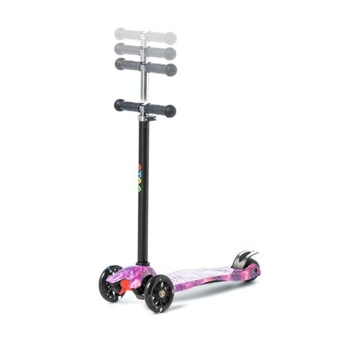 Patinete de 3 Ruedas ATAA Flash - Rosa - Patinete para niños de 3 Ruedas, Patinete Infantil con Luces, Patinete de 3 Ruedas con Manillar Ajustable, Giro por Gravedad, de 2 a 9 años