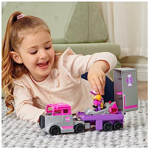 PATRULLA CANINA - COCHE SKYE TRANSFORMABLE - BIG TRUCK - Patrulla Canina Coche Transformable con 1 Figura de Patrulla Canina Skye y 1 Jet de Rescate - 6065301 - Juguetes Niños 3 Años +