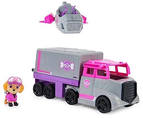 PATRULLA CANINA - COCHE SKYE TRANSFORMABLE - BIG TRUCK - Patrulla Canina Coche Transformable con 1 Figura de Patrulla Canina Skye y 1 Jet de Rescate - 6065301 - Juguetes Niños 3 Años +