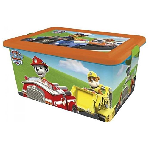 Paw Patrol La Patrulla Canina Contenedor 23 litros con Tapa y Cierres, Caja organizadora (STOR 04626), Multicolor, 22 x 44 x 26 cm, 5