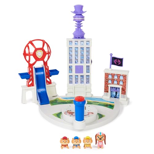 Paw Patrol: La película de cine Mighty Liberty + Junior Patrollers con Liberty, Micro, Nano y Mini, incluye torre de juego y catapulta de lanzamiento, juguete adecuado para niños a partir de 3 años