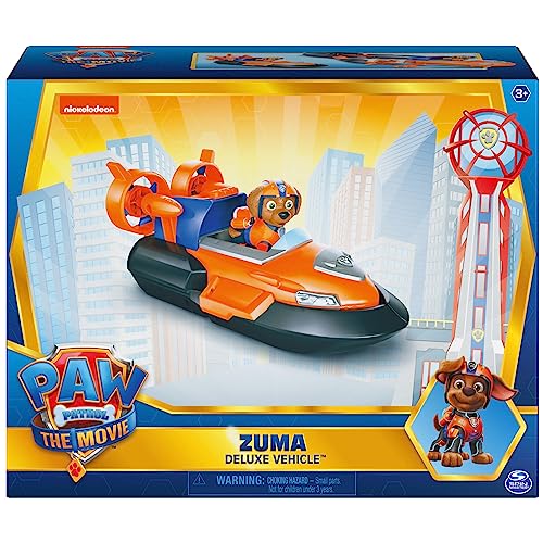 Paw Patrol, Zuma - Coche de juguete transformador de película de lujo con figura de acción coleccionable, juguetes para niños a partir de 3 años