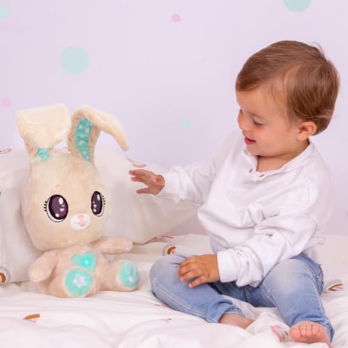 PEEKAPETS Conejito Interactivo, Peluche Divertido y Suave que Mueve las Orejas y Hace Luces y Sonidos, Juguete Regalo para Bebés y Niños