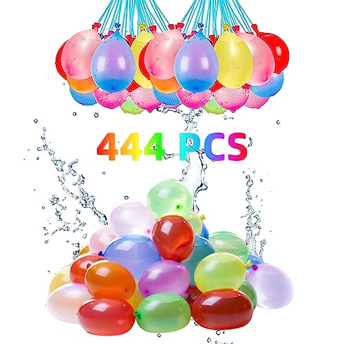 PEIFOON 444 PCS Globo de Agua - Bombas de Agua de Cierre Automático, Globos de Agua Que se Llenan Rápidamente, Juegoe Globos de Agua de colore, Globos de Agua Racimo Biodegradables para Juegos de Agua